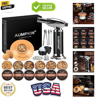 Cocktail Smoker Kit with Torch   6 Flavors Wood Chips   Bourbon, Whiskey Smok...