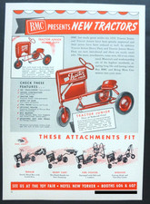 RARE Vtg 1950 DEALER Ad - BMC Mfg TRACTOR JUNIOR Ride-On Pedal Car