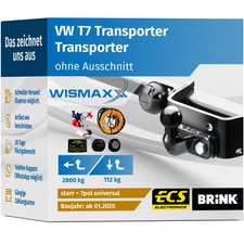 ANHÄNGERKUPPLUNG für VW T7 Transporter TV TW ab 25 starr BRINK +7pol E-Satz ABE
