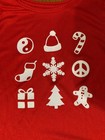 Two Girl Size 7 SO Christmas Graphic Print  Round Hem T-Shirts (1) Red (1) Green — photo 3
