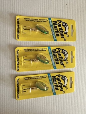 Panther Martin Holographic Deluxe Spinner Lure Green And Gold 1/4
