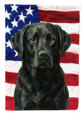 Labrador Retriever Black American Flag