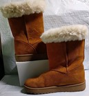 SO Faux‎ Fur Sophia Chestnut Girls Slip On Boots NWT Brown Size 2 Youth — photo 2