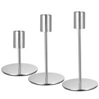 Vintage Stabkerzenhalter Silber Metall Tischdeko Hochzeit Dinner KerzenstäNder