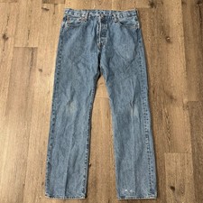 Vintage Levis 501 Jeans Mens 36x34 Button Fly Straight Leg Blue Denim Y2K