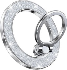   All Metal, Super Glitter  Magnetic Phone Ring Holder for Magsafe, A-Silver