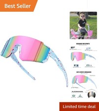 Stylish Youth Baseball Sunglasses with Mirrored Lenses - Ideal for Active Kids