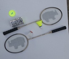 Federballset TOX® Goldrex  2 Schläger, 2 Bälle, Badmintonset, Aluminium Stahl