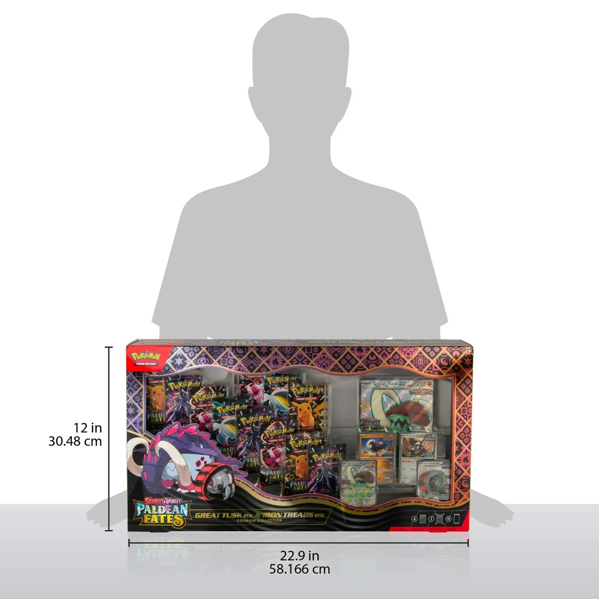 Pokemon TCG Paldean Fates Great Tusk ex & Iron Threads ex Premium