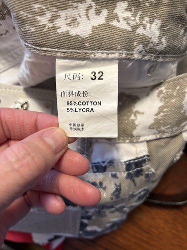 KU LANG BU LUO Damen Jeans 32 amerikanische Flagge Camouflage abstrakter Druck 4. Juli - Bild 12 von 16