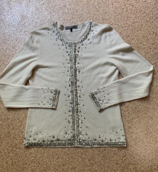 Women Jaeger Sweater White Cashmere S