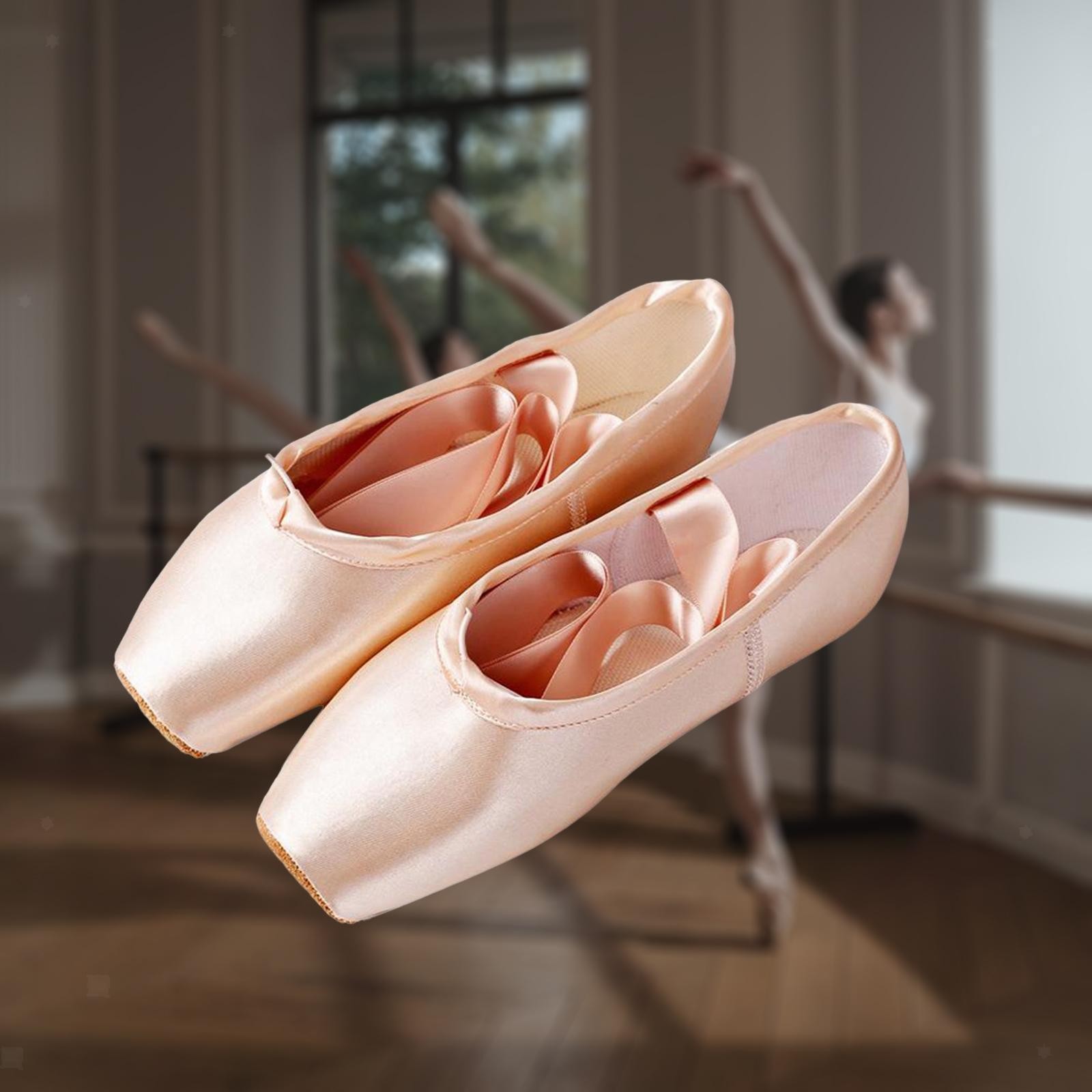 Zapatos de ballet para mujer, zapatos de baile, satén, zapatos de encaje, suela de gamuza,