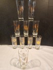 Vintage MCM Federal Glasses "Tom Collins" Gold Black Atomic Starburst Set Of 5 — photo 5