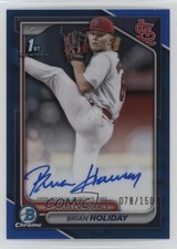 2024 Bowman Draft Chrome Prospect Blue Refractor 78/150 Brian Holiday Auto 1co7