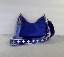 BP + Whitefang blu tracolla borsa nylon bastoncini cerniera a volte