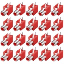 20 x PCB Panel Mount Single RCA Socket Female Jack Audio Video AV Connector Red