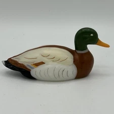 Vintage 1981 Fenton Glass Mallard / Duck Signed And Stamped 3/81 J.P.
