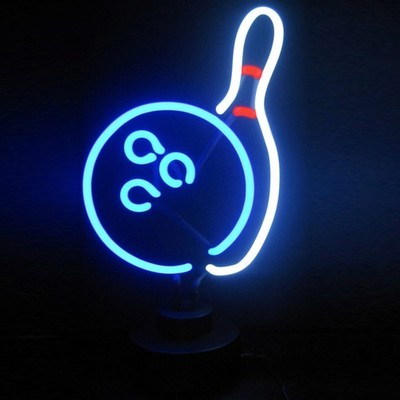 Bowling Neon Sculpture Basement Sports Gameroom Mancave Home Decor Wall Art