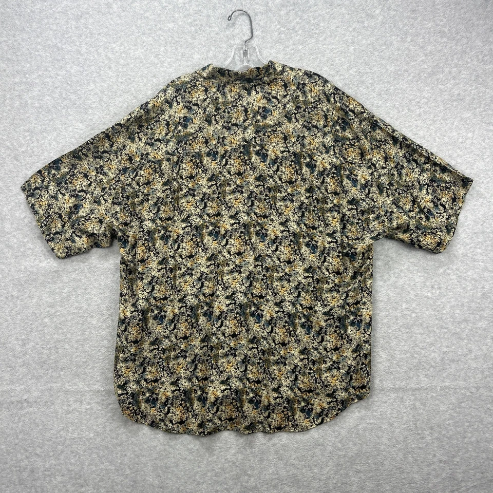 Vintage Structure Shirt Mens XL Floral Hawaiian Tropical 100% Silk Short Sleeve - Image 3 of 4