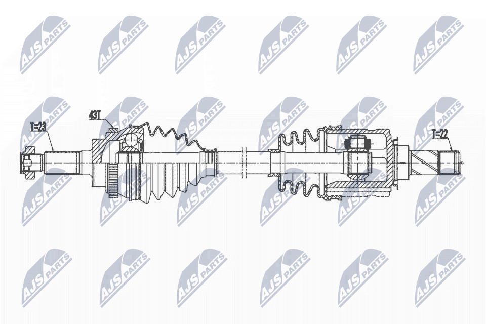 NTY OE NPW-PL-123 Drive Shaft for OPEL