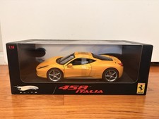 Hot Wheels Elite Ferrari 458 Italia Yellow 1:18 P9894 Mattel w/ Original Box