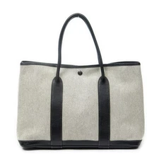Hermès Beige/Black Garden Party PM Shoulder Bag Toile H Canvas