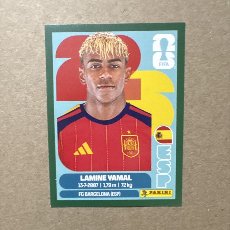 Panini FIFA World Cup 2026 Lamine Yamal ESP 15 Sticker Green Border 1:1500 Packs