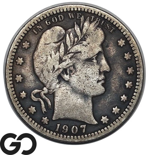 1907-D Barber Quarter
