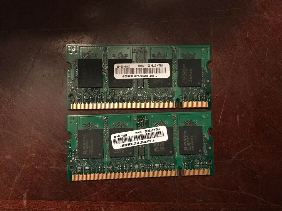 Elpida 2GB (1GBx2) 2Rx16 DDR2 PC2-6400S 800MHz SoDIMM Laptop Memory EBE11UE6ACUA - Image 2 of 2