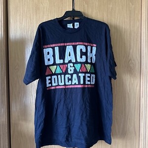 Mens Black And Educated T-Shirt Size 2XL