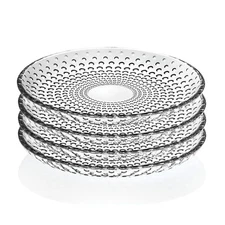 Elegant and Modern Crystal Dinner Plates - Fruit and Salad plates, 7", Set of 4