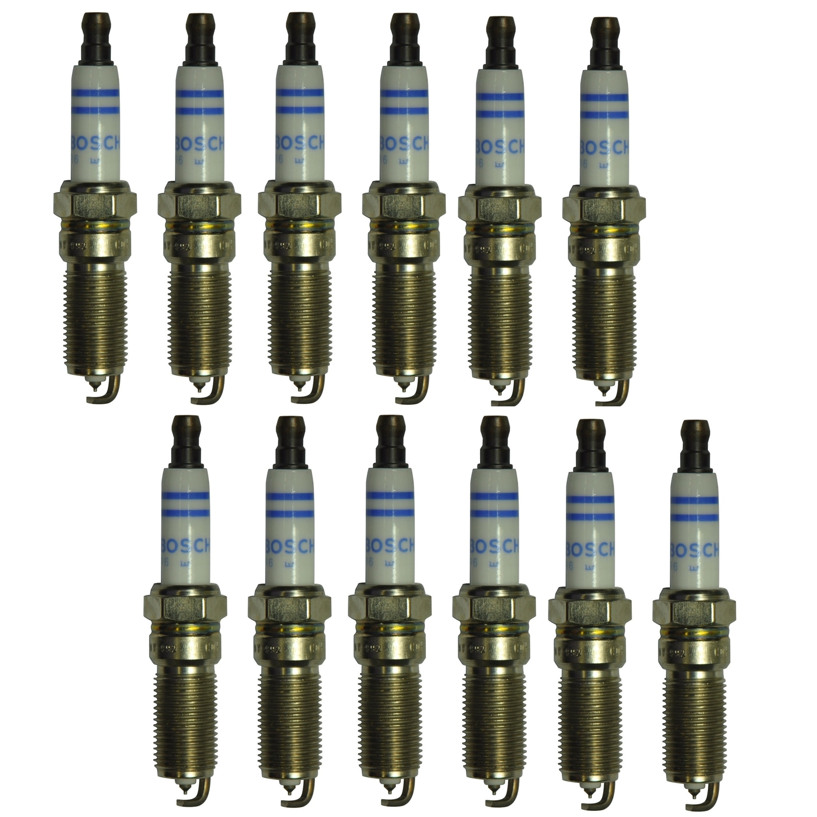 Bosch Double Platinum Set of 12 Spark Plugs For Chrysler Mercedes W203 W210 W163
