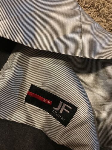 J. Ferrar Mens S Vest Gray Silver Button Up Polyester Blend A4 - Picture 2 of 4