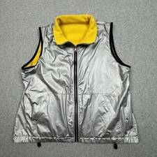 SJB Active St. Johns Bay Vest Womens XL Reversible Silver Yellow Polyester Nylon