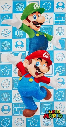 Super Mario Bros Beach Towel Measures 28 x 58 inches - Picture 3 of 5