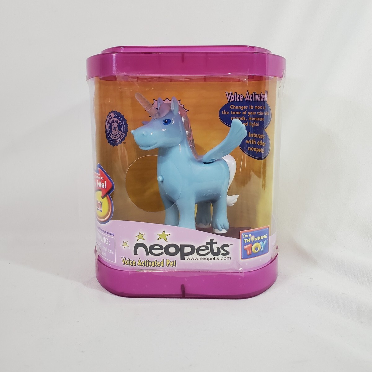 Blue UNI Unicorn Neopets VOICE ACTIVATED Thinkway 2002 SEALED BOX