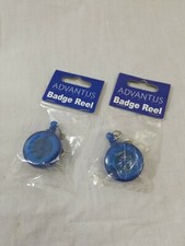2 Advantus Badge Reel Blue Retractable ID Holder