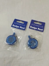 2 Advantus Badge Reel Blue Retractable ID Holder