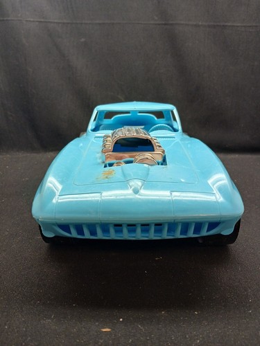 Vintage Processed Plastics Orange Blue Sting Ray Toy Car 14” Long - Picture 7 of 14