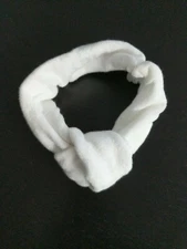 White Cotton Terry Top Knot Spa Headband / Hairband