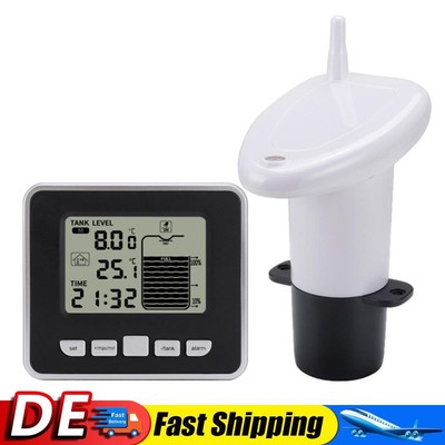 Ultrasonic Water Tank Level Meter Sensor w/Time Alarm Transmitter Receiver DE