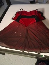 Red and black sparkling prom dress 