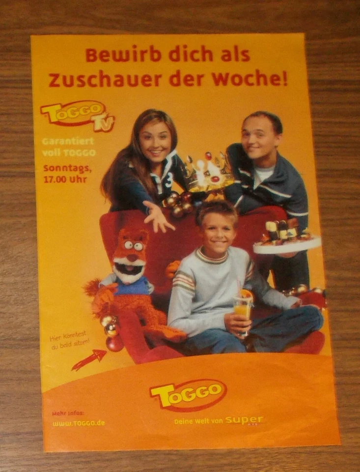 Seltene Werbung Super RTL TOGGO - Bewirb dich als Zuschauer der Woche! 2003 - Bild 1 von 1