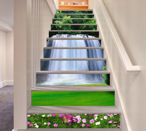 Décal Mural 3D Sunset Steppe - 153NA, Pour Contremarches D'escalier, Décoration Murale Photo, Neuf