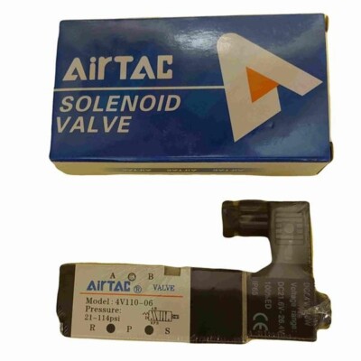Airtac Valve, Model 4V110-06BT, 1/8'' NPT, 24VDC, stock in USA