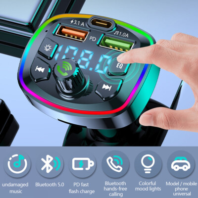Car Wireless Bluetooth FM Transmitter MP3 Player PD 18W USB Car Charger Adapter