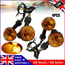 4x Motorcycle Motorbike Turn Signal Light Indicators Amber Lamp Round Shape Kit