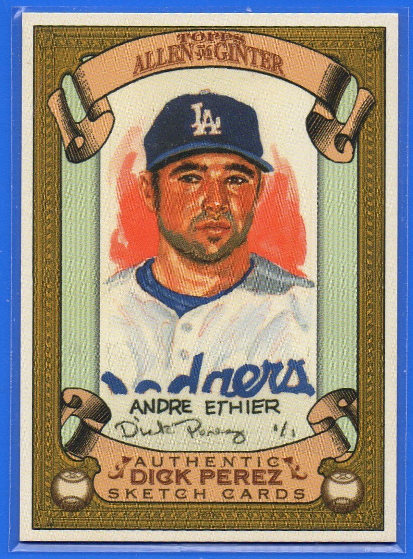 2007 Topps Allen and Ginter Dick Perez Sketches Baseball Card #15 Andre Ethier