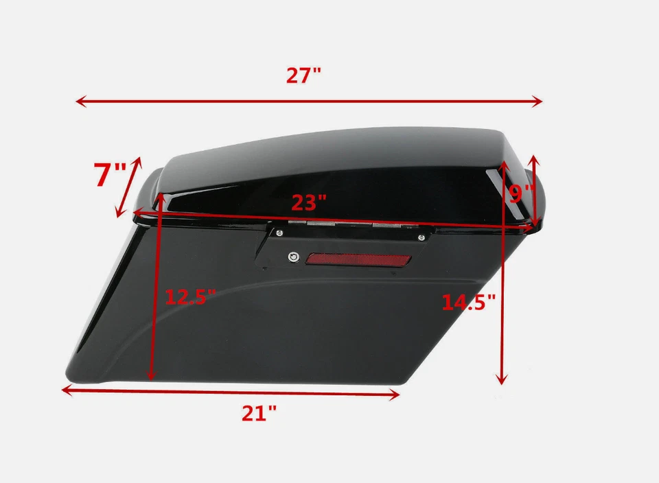 Alforjas rígidas negras vívidas con pestillos para Harley Touring Street Glide 1994-2013  Foto 2 de 4