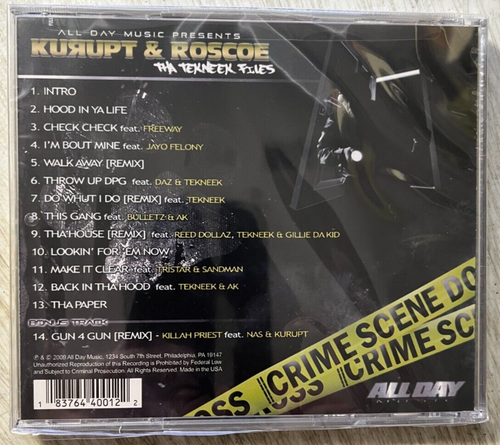 Kurupt & Roscoe Tha Tekneek Files 14 track 2009 cd NEW! the technique files - Imagen 2 de 2
